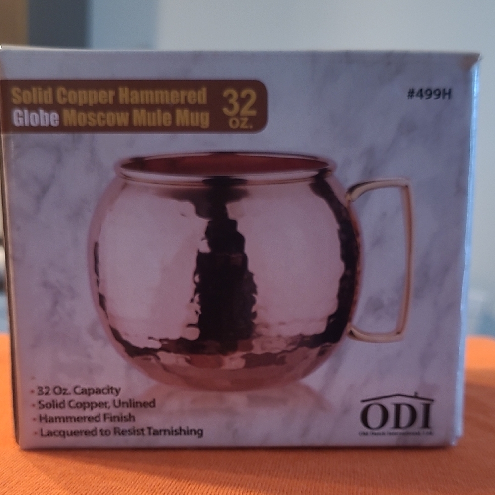 Solid Copper Globe Moscow Mule Mug